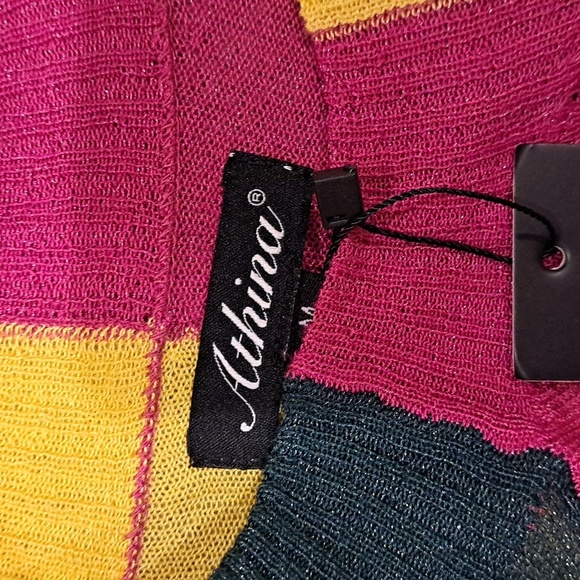 Athina Viscoe Blend Color Block Light Weight Ruched Sweater - Picture 7 of 9